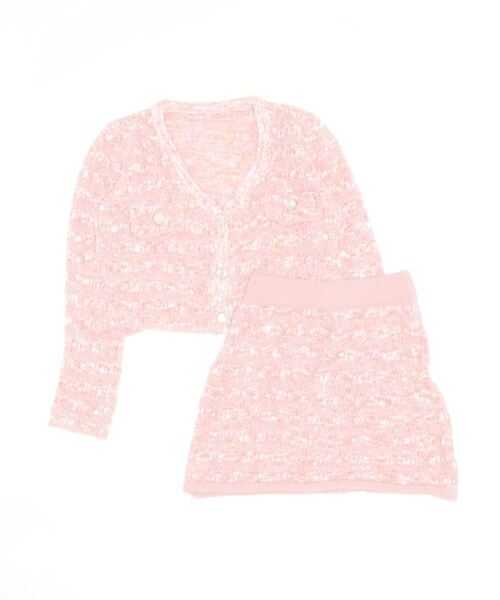 Jasmine Grandiflorum(ジャスミングランディフローラム)の「【Jasmine】ツイード風ニットセットアップ(セットアップ・レディース・ピンク・FREE)」の8枚目の写真