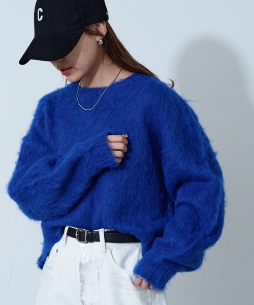 COLONY 2139（コロニートゥーワンスリーナイン）の「シャギークルーニットプルオーバー（ニット/セーター・レディース・オフホワイト/レッド/グレー/ブラック/ブラウン/ネイビー/ピンク/サンドベージュ/ブルー・FREE）」の12枚目の写真