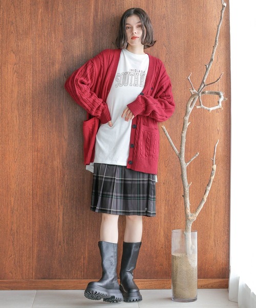 POLO BCS（ポロ ビーシーエス）の「【POLO BCS(ポロ・ビーシーエス)】コラボケーブルVカーディガン（カーディガン/ボレロ・レディース・アイボリー/レッド/ネイビー・FREE）」の11枚目の写真