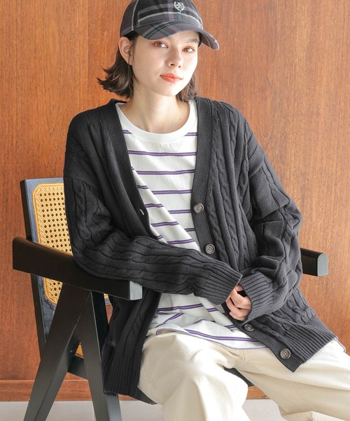 POLO BCS（ポロ ビーシーエス）の「【POLO BCS(ポロ・ビーシーエス)】コラボケーブルVカーディガン（カーディガン/ボレロ・レディース・アイボリー/レッド/ネイビー・FREE）」の9枚目の写真