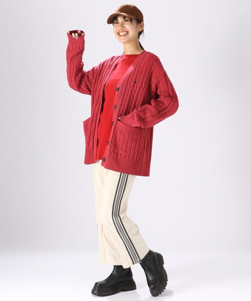 POLO BCS（ポロ ビーシーエス）の「【POLO BCS(ポロ・ビーシーエス)】コラボケーブルVカーディガン（カーディガン/ボレロ・レディース・アイボリー/レッド/ネイビー・FREE）」の14枚目の写真