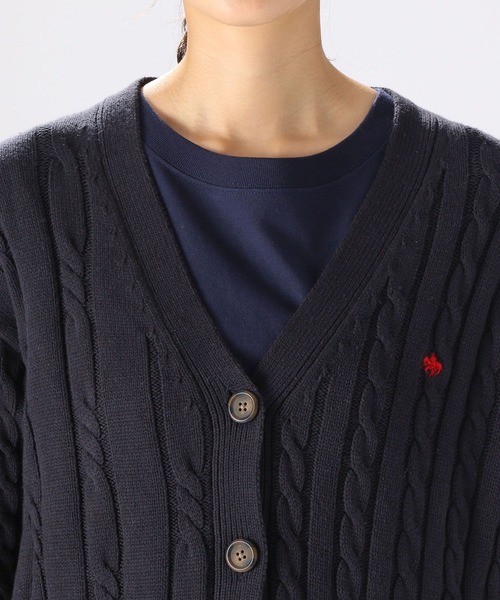 POLO BCS（ポロ ビーシーエス）の「【POLO BCS(ポロ・ビーシーエス)】コラボケーブルVカーディガン（カーディガン/ボレロ・レディース・アイボリー/レッド/ネイビー・FREE）」の22枚目の写真