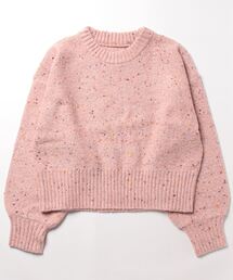 カラーネップクルーネックニットプルオーバー