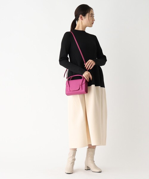 OPAQUE.CLIP(オペークドットクリップ)の「◆【2WAY】フラップミニバッグ(ショルダーバッグ・レディース・ライトグレー/ピンク系/ブラック・00)」の10枚目の写真