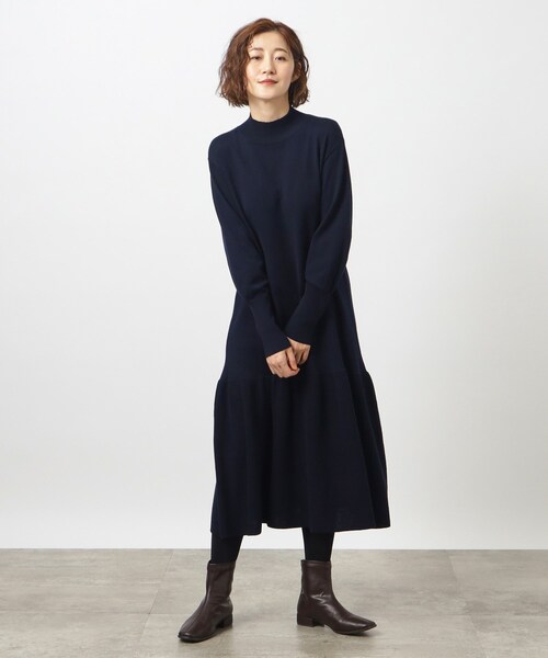 grove（グローブ）の「◆大人の上品さ漂うニットワンピース（ワンピース・レディース・ブラウン系その他/ブルー系その他/ホワイト系5・02/03/05/01/04）」の4枚目の写真