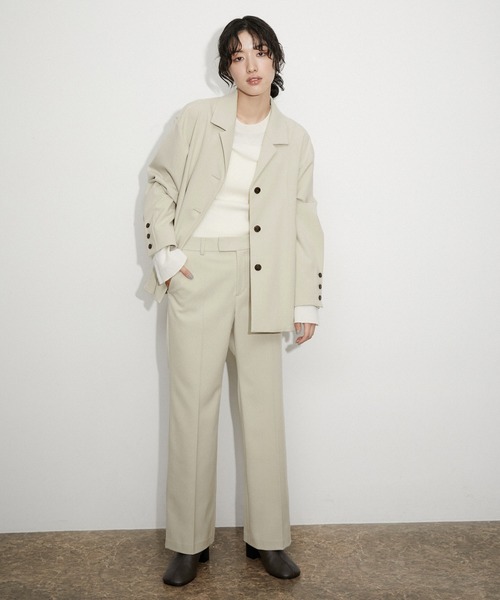 ADAM ET ROPE'（アダムエロペ）の「【サステナブル】プルーンストレートパンツ（スラックス・レディース・グレー/ベージュ・36/38）」の14枚目の写真