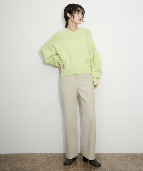 ADAM ET ROPE'（アダムエロペ）の「【サステナブル】プルーンストレートパンツ（スラックス・レディース・グレー/ベージュ・36/38）」の16枚目の写真