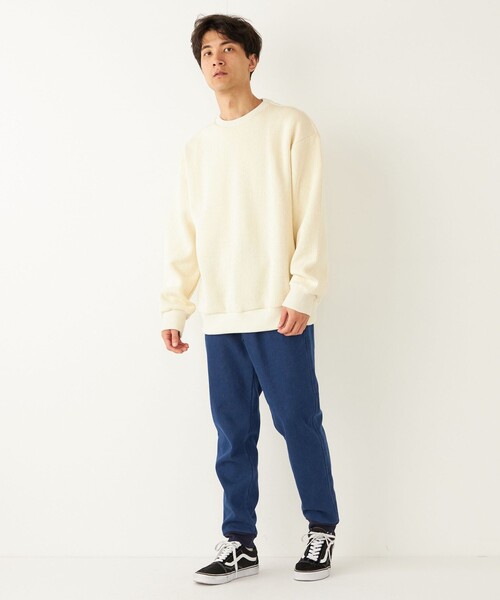 SHIPS Colors(シップス カラーズ)の「SHIPS Colors:サカリバ ニットライク スウェット(スウェット・メンズ・ブラック/オフホワイト/グレー・LARGE/MEDIUM)」の4枚目の写真