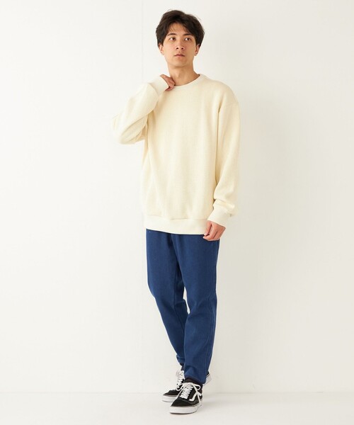 SHIPS Colors(シップス カラーズ)の「SHIPS Colors:サカリバ ニットライク スウェット(スウェット・メンズ・ブラック/オフホワイト/グレー・LARGE/MEDIUM)」の5枚目の写真