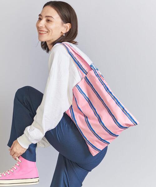 BEAUTY&YOUTH UNITED ARROWS(ビューティーアンドユースユナイテッドアローズ)の「ストライプ ポケッタブル トートバッグ(トートバッグ・レディース・ピンク/ライム/コバルトブルー・FREE)」の5枚目の写真