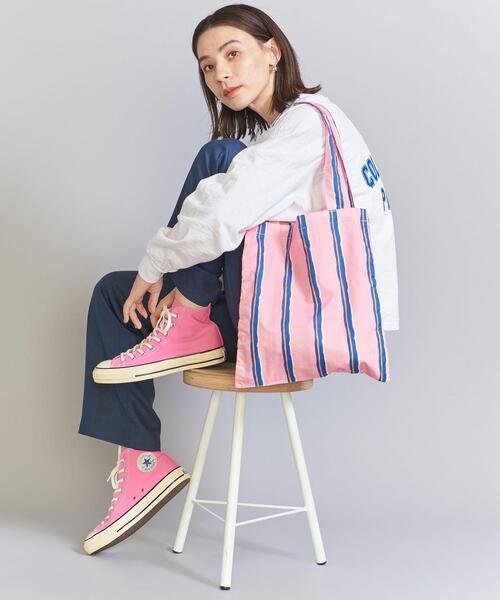 BEAUTY&YOUTH UNITED ARROWS(ビューティーアンドユースユナイテッドアローズ)の「ストライプ ポケッタブル トートバッグ(トートバッグ・レディース・ピンク/ライム/コバルトブルー・FREE)」の6枚目の写真
