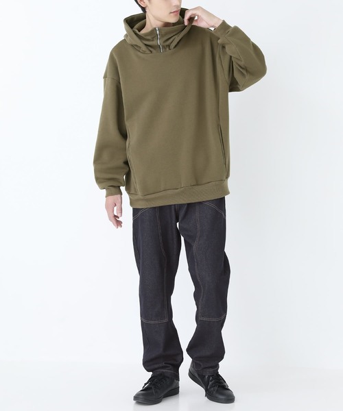osharewalker（オシャレウォーカー）の「【廃盤】『裏起毛スタンドネックパーカー』（パーカー・メンズ・ブラック/カーキ・2/3）」の9枚目の写真
