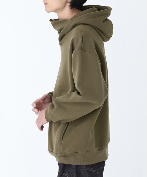 osharewalker（オシャレウォーカー）の「【廃盤】『裏起毛スタンドネックパーカー』（パーカー・メンズ・ブラック/カーキ・2/3）」の4枚目の写真