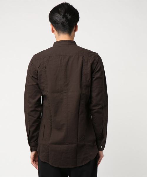 ABAHOUSE（アバハウス）の「コットンウールビエラバンドカラーシャツ（シャツ/ブラウス・メンズ・グレー/ホワイト/ブラウン・3/2）」の12枚目の写真