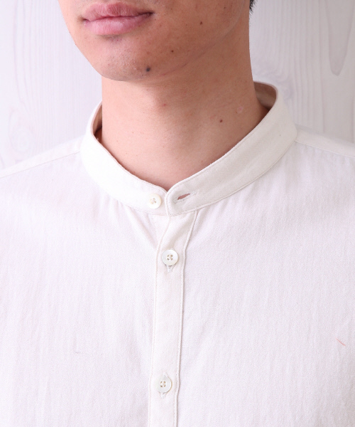 ABAHOUSE（アバハウス）の「コットンウールビエラバンドカラーシャツ（シャツ/ブラウス・メンズ・グレー/ホワイト/ブラウン・3/2）」の13枚目の写真