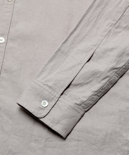 ABAHOUSE（アバハウス）の「コットンウールビエラバンドカラーシャツ（シャツ/ブラウス・メンズ・グレー/ホワイト/ブラウン・3/2）」の9枚目の写真