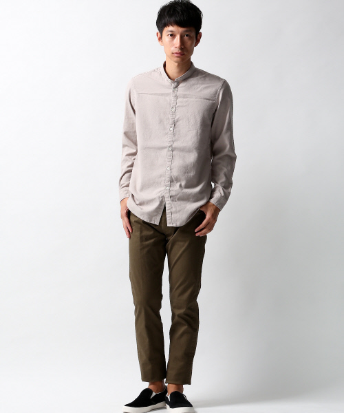 ABAHOUSE（アバハウス）の「コットンウールビエラバンドカラーシャツ（シャツ/ブラウス・メンズ・グレー/ホワイト/ブラウン・3/2）」の14枚目の写真