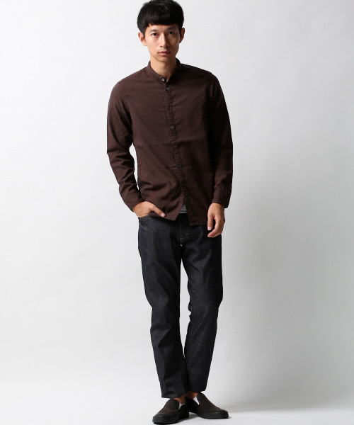 ABAHOUSE（アバハウス）の「コットンウールビエラバンドカラーシャツ（シャツ/ブラウス・メンズ・グレー/ホワイト/ブラウン・3/2）」の15枚目の写真