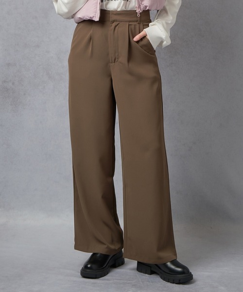 Lull（ルル）の「【Lull / ルル】セットアップ対応 / ワイドストレートタックパンツ（その他パンツ・レディース・ネイビー/ブラック/ブラウン・L/M）」の8枚目の写真