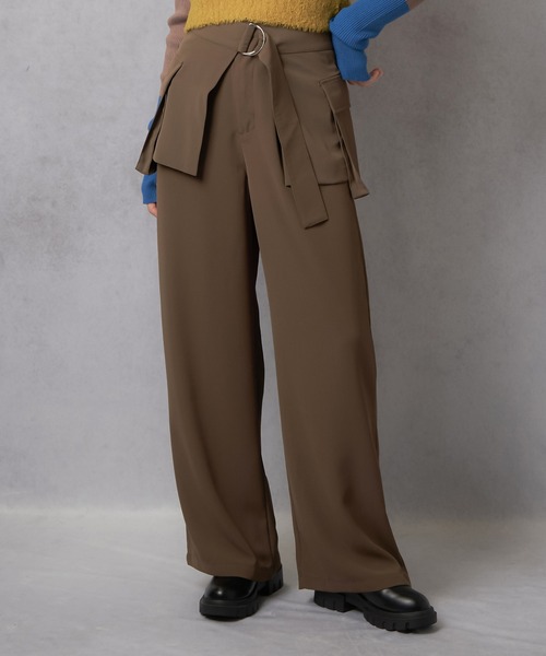 Lull（ルル）の「【Lull / ルル】セットアップ対応 / ワイドストレートタックパンツ（その他パンツ・レディース・ネイビー/ブラック/ブラウン・L/M）」の11枚目の写真