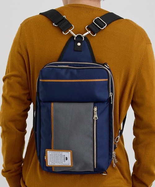 MADDEN EQUIPMENT（メデン イクイップメント）の「ポリエステルツイル 撥水 4way ショルダー リュック（ショルダーバッグ・メンズ・ブラック×ブラック/ブラック/ベージュ/ブルー系その他・ﾌﾘ-）」の18枚目の写真