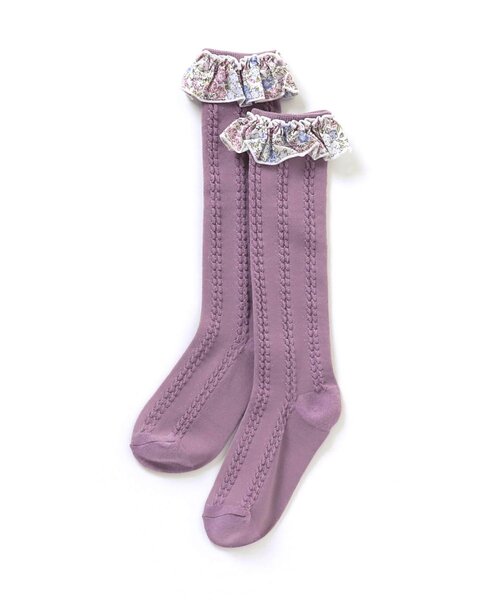 apres les cours（アプレレクール）の「フリルハイソックス（ソックス/靴下・キッズ・ラベンダー/ブラウン/ネイビー/ピンク/オフホワイト・12/21/15 /18）」の4枚目の写真