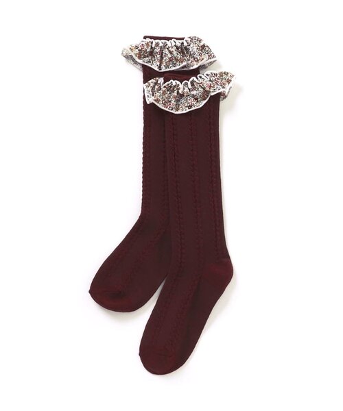 apres les cours（アプレレクール）の「フリルハイソックス（ソックス/靴下・キッズ・ラベンダー/ブラウン/ネイビー/ピンク/オフホワイト・12/21/15 /18）」の2枚目の写真