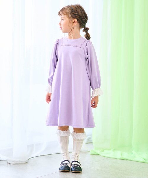 apres les cours（アプレレクール）の「フリルハイソックス（ソックス/靴下・キッズ・ラベンダー/ブラウン/ネイビー/ピンク/オフホワイト・12/21/15 /18）」の6枚目の写真