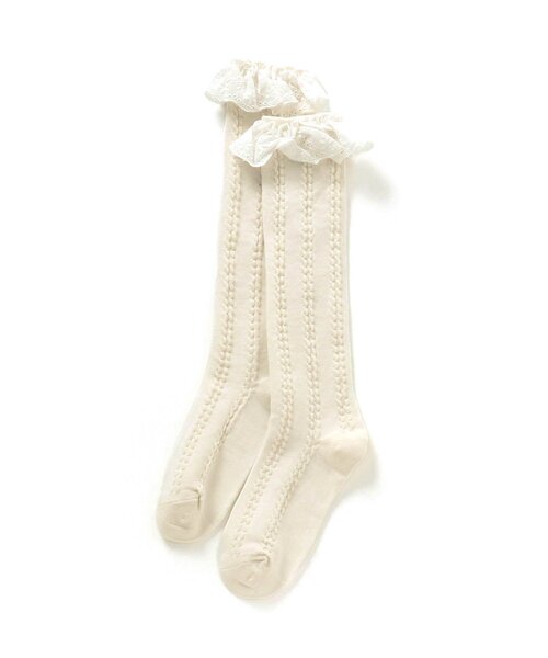 apres les cours（アプレレクール）の「フリルハイソックス（ソックス/靴下・キッズ・ラベンダー/ブラウン/ネイビー/ピンク/オフホワイト・12/21/15 /18）」の7枚目の写真