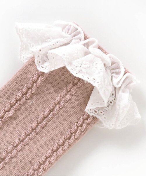 apres les cours（アプレレクール）の「フリルハイソックス（ソックス/靴下・キッズ・ラベンダー/ブラウン/ネイビー/ピンク/オフホワイト・12/21/15 /18）」の8枚目の写真