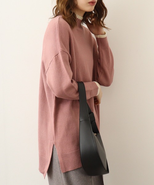 【セール】A.N.L 配色ロールネックロングニット（ニット/セーター）｜a.n.l（エーエヌエル レーベル）