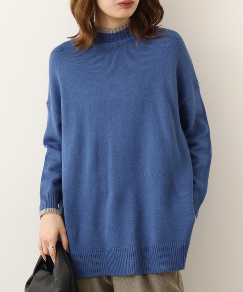 ニット セーター A.N.L 配色ロールネックロングニット レディース セール】A.N.L 配色ロールネックロングニット（ニット/セーター
