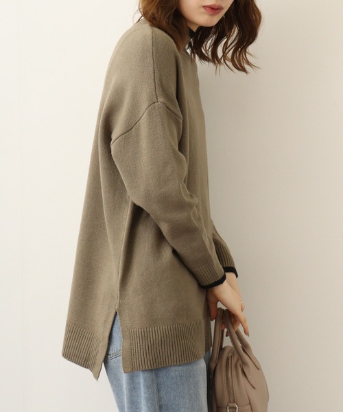 【セール】A.N.L 配色ロールネックロングニット（ニット/セーター）｜a.n.l（エーエヌエル レーベル）