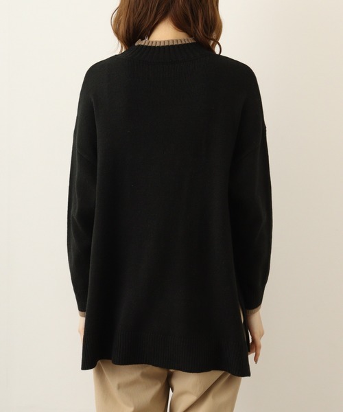 【セール】A.N.L 配色ロールネックロングニット（ニット/セーター）｜a.n.l（エーエヌエル レーベル）