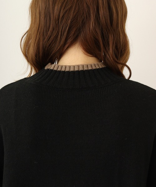 【セール】A.N.L 配色ロールネックロングニット（ニット/セーター）｜a.n.l（エーエヌエル レーベル）