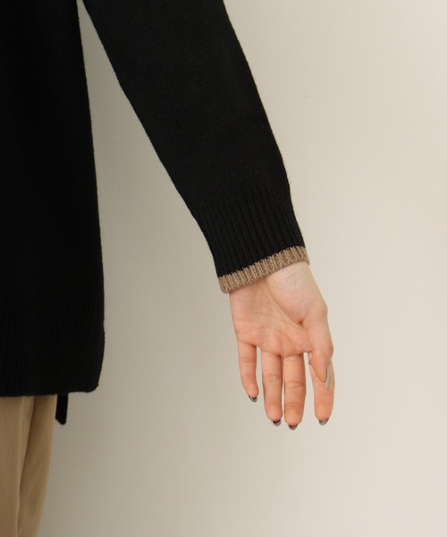 【セール】A.N.L 配色ロールネックロングニット（ニット/セーター）｜a.n.l（エーエヌエル レーベル）