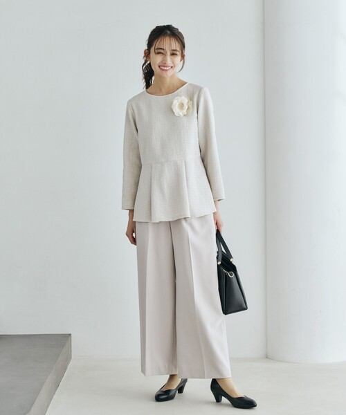 grove(グローブ)の「【セレモニー対応】フラワーシフォンコサージュ(ブローチ/コサージュ・レディース・ベージュ/ネイビー/オフホワイト/ライトグレー・00)」の10枚目の写真