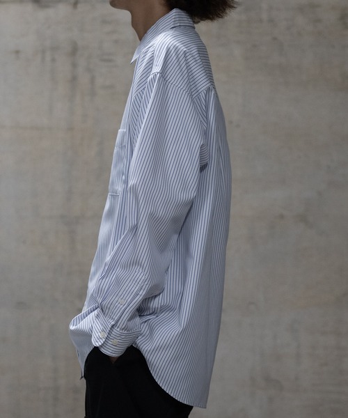 JOHN'S CLOSET（ジョンズクローゼット）の「【a】エステルブロード ストライプ バルーンスリーブシャツ（シャツ/ブラウス・メンズ・ブルー/ホワイト・MEDIUM/LARGE）」の4枚目の写真