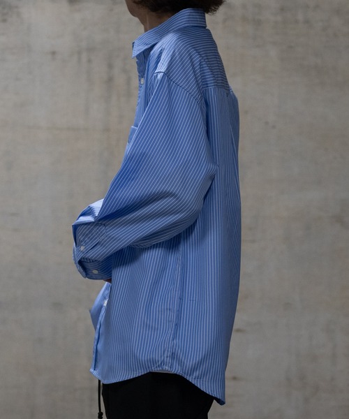 JOHN'S CLOSET（ジョンズクローゼット）の「【a】エステルブロード ストライプ バルーンスリーブシャツ（シャツ/ブラウス・メンズ・ブルー/ホワイト・MEDIUM/LARGE）」の9枚目の写真