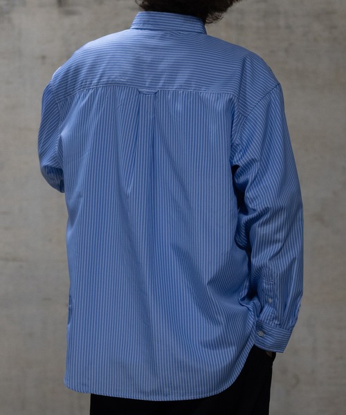 JOHN'S CLOSET（ジョンズクローゼット）の「【a】エステルブロード ストライプ バルーンスリーブシャツ（シャツ/ブラウス・メンズ・ブルー/ホワイト・MEDIUM/LARGE）」の10枚目の写真