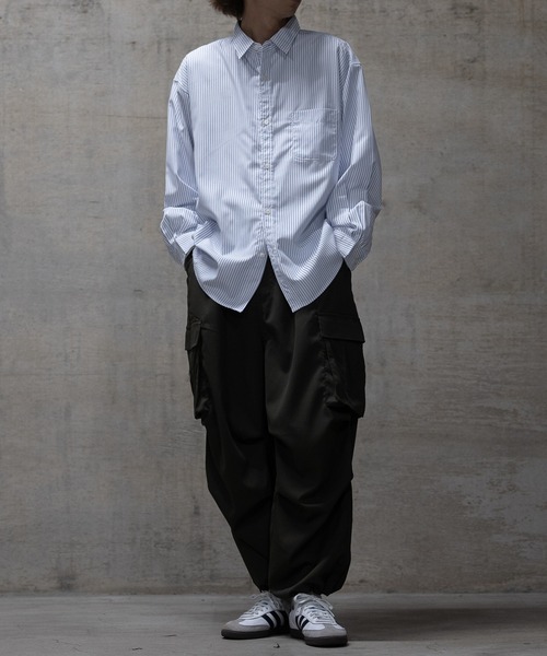 JOHN'S CLOSET（ジョンズクローゼット）の「【a】エステルブロード ストライプ バルーンスリーブシャツ（シャツ/ブラウス・メンズ・ブルー/ホワイト・MEDIUM/LARGE）」の7枚目の写真