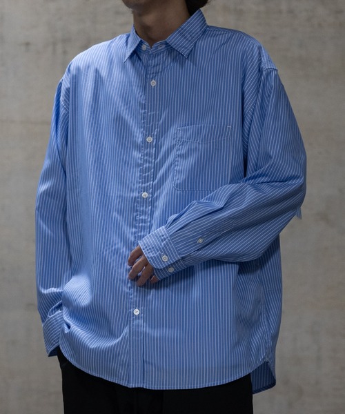 JOHN'S CLOSET（ジョンズクローゼット）の「【a】エステルブロード ストライプ バルーンスリーブシャツ（シャツ/ブラウス・メンズ・ブルー/ホワイト・MEDIUM/LARGE）」の22枚目の写真