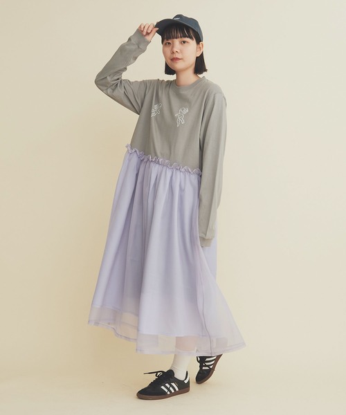I am I in fact...（アイアムアイインファクト）の「ANGEL CHARM  organdy Ｔワンピース（ワンピース・レディース・グレー/ブラウン/サックスブルー・FREE）」の12枚目の写真