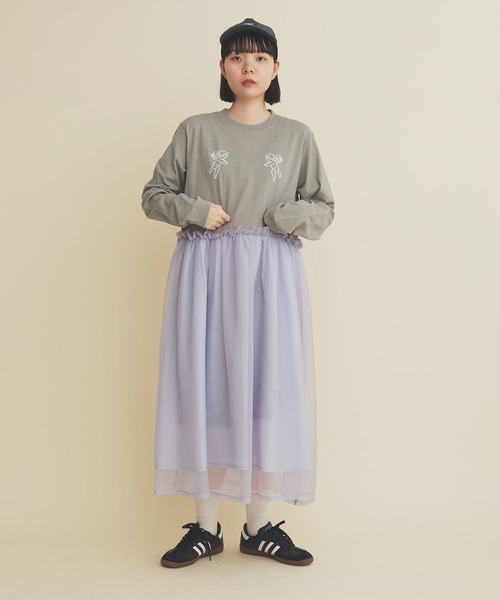 I am I in fact...（アイアムアイインファクト）の「ANGEL CHARM  organdy Ｔワンピース（ワンピース・レディース・グレー/ブラウン/サックスブルー・FREE）」の19枚目の写真