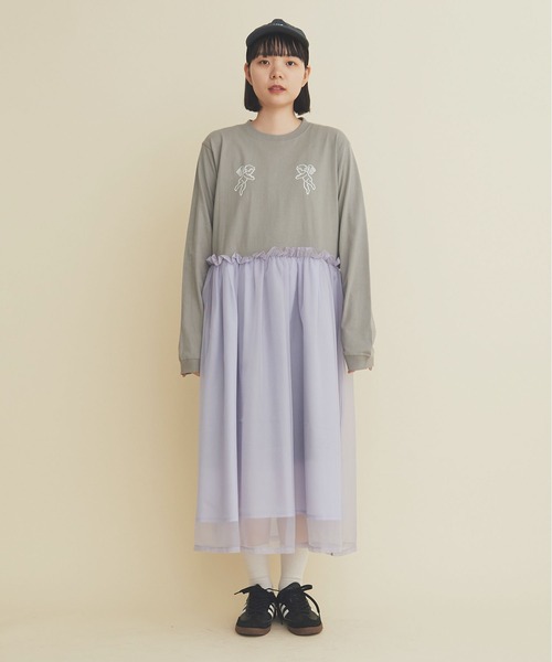 I am I in fact...（アイアムアイインファクト）の「ANGEL CHARM  organdy Ｔワンピース（ワンピース・レディース・グレー/ブラウン/サックスブルー・FREE）」の11枚目の写真