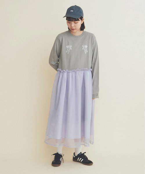 I am I in fact...（アイアムアイインファクト）の「ANGEL CHARM  organdy Ｔワンピース（ワンピース・レディース・グレー/ブラウン/サックスブルー・FREE）」の13枚目の写真