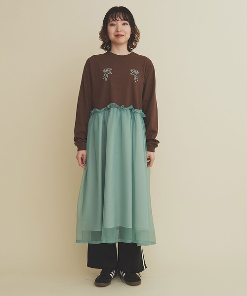 I am I in fact...（アイアムアイインファクト）の「ANGEL CHARM  organdy Ｔワンピース（ワンピース・レディース・グレー/ブラウン/サックスブルー・FREE）」の15枚目の写真