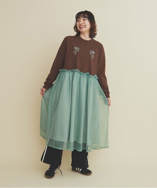 I am I in fact...（アイアムアイインファクト）の「ANGEL CHARM  organdy Ｔワンピース（ワンピース・レディース・グレー/ブラウン/サックスブルー・FREE）」の16枚目の写真