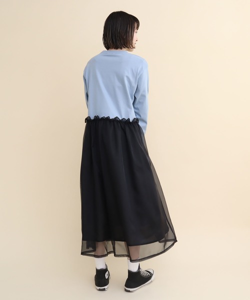 I am I in fact...（アイアムアイインファクト）の「ANGEL CHARM  organdy Ｔワンピース（ワンピース・レディース・グレー/ブラウン/サックスブルー・FREE）」の6枚目の写真