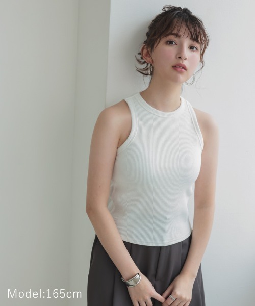 DONOBAN(ドノバン)の「【pufe】カップ付きアメスリタンク(タンクトップ・レディース・ホワイト/ブラック/ホワイト×ブラック・F)」の8枚目の写真